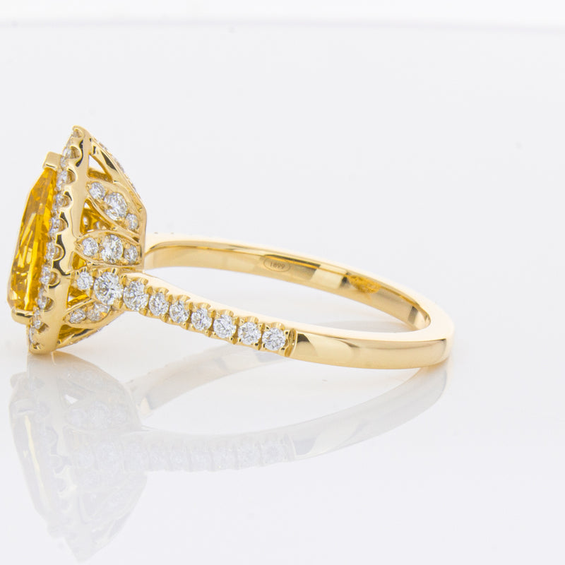 18ct Yellow Gold 4.71ct Golden Sapphire & Diamond Sierra Ring-Ring-Walker & Hall