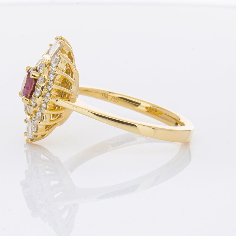 18ct Yellow Gold .54ct Ruby & Diamond Kira Ring-Ring-Walker & Hall