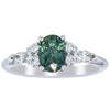 18ct White Gold Green Sapphire & Diamond Oriana Ring-Ring-Walker & Hall