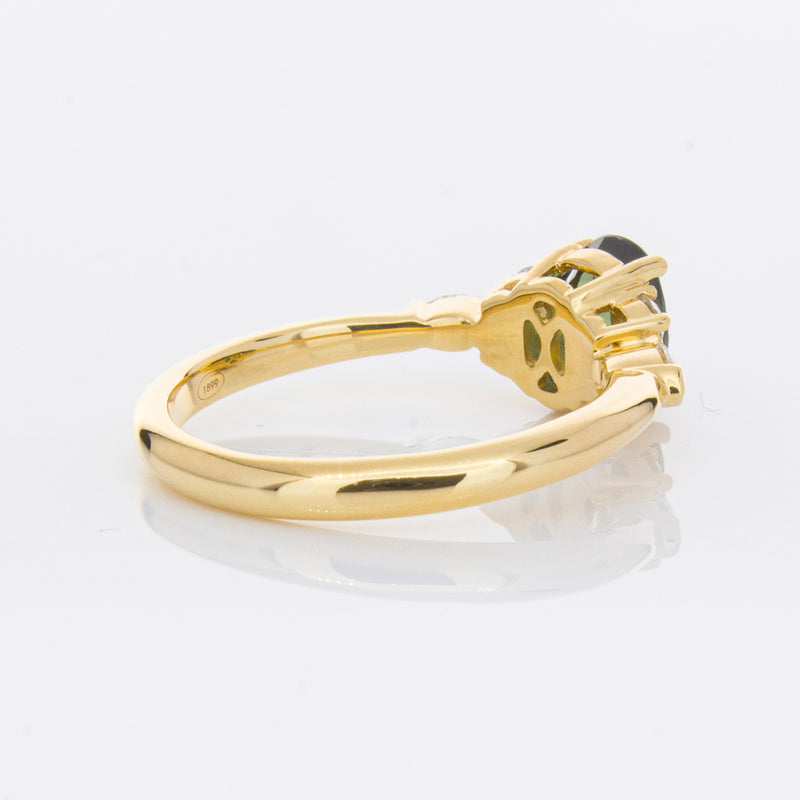 18ct Yellow Gold Green Sapphire & Diamond Oriana Ring-Ring-Walker & Hall