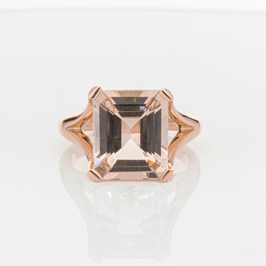 18ct Rose Gold 4.96ct Morganite Verona Ring-Ring-Walker & Hall