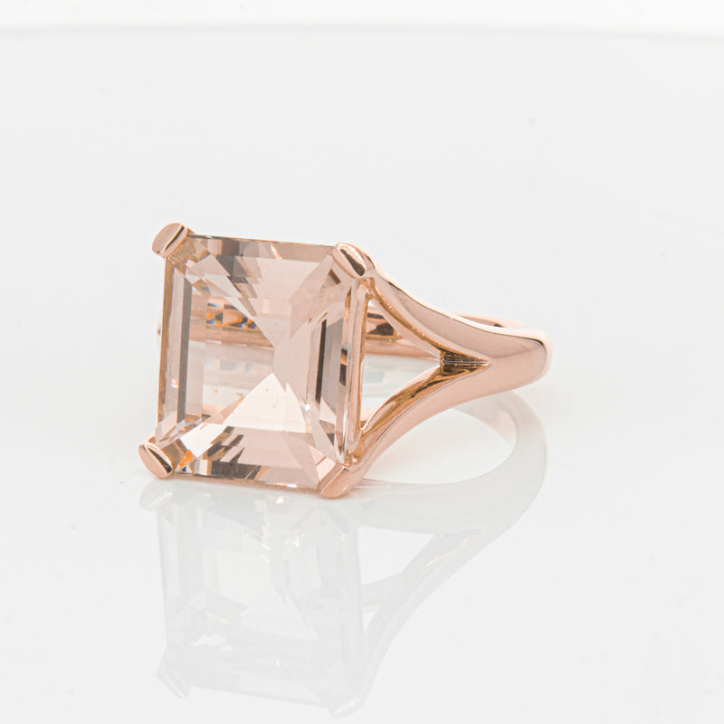 18ct Rose Gold 4.96ct Morganite Verona Ring-Ring-Walker & Hall
