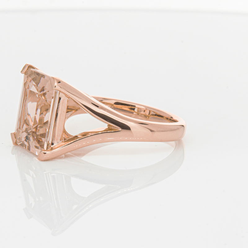 18ct Rose Gold 4.96ct Morganite Verona Ring-Ring-Walker & Hall