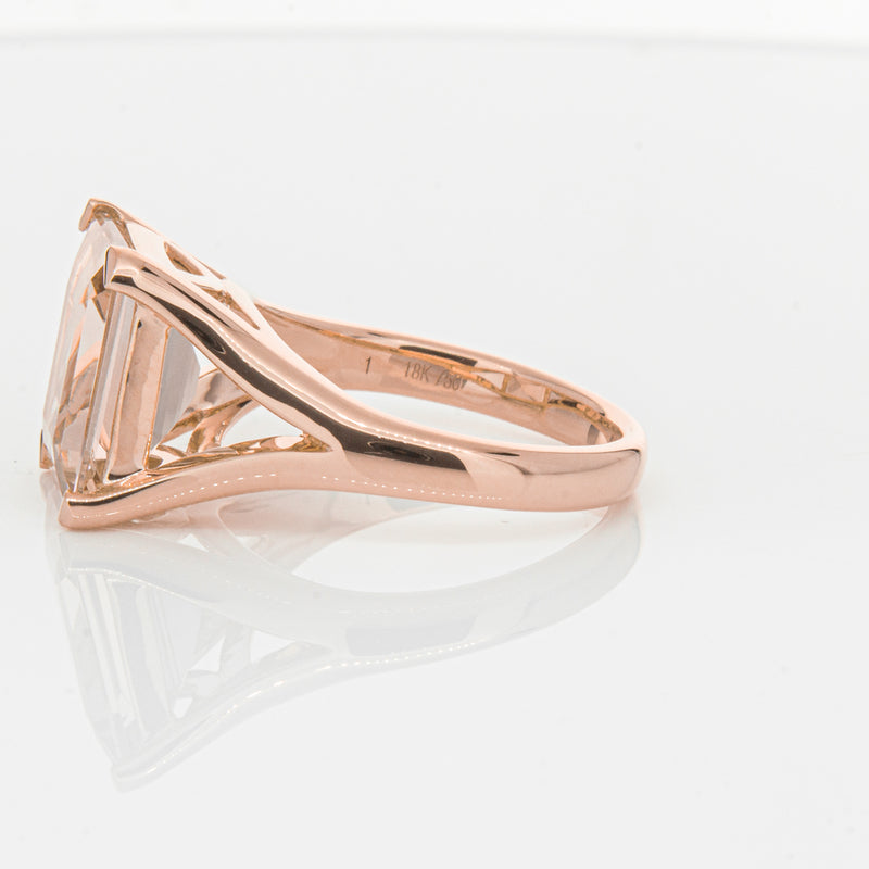 18ct Rose Gold 4.96ct Morganite Verona Ring-Ring-Walker & Hall