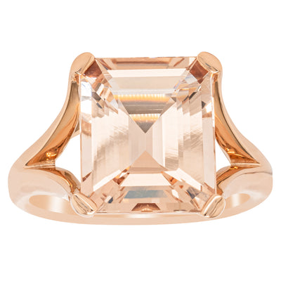 18ct Rose Gold 4.96ct Morganite Verona Ring-Ring-Walker & Hall