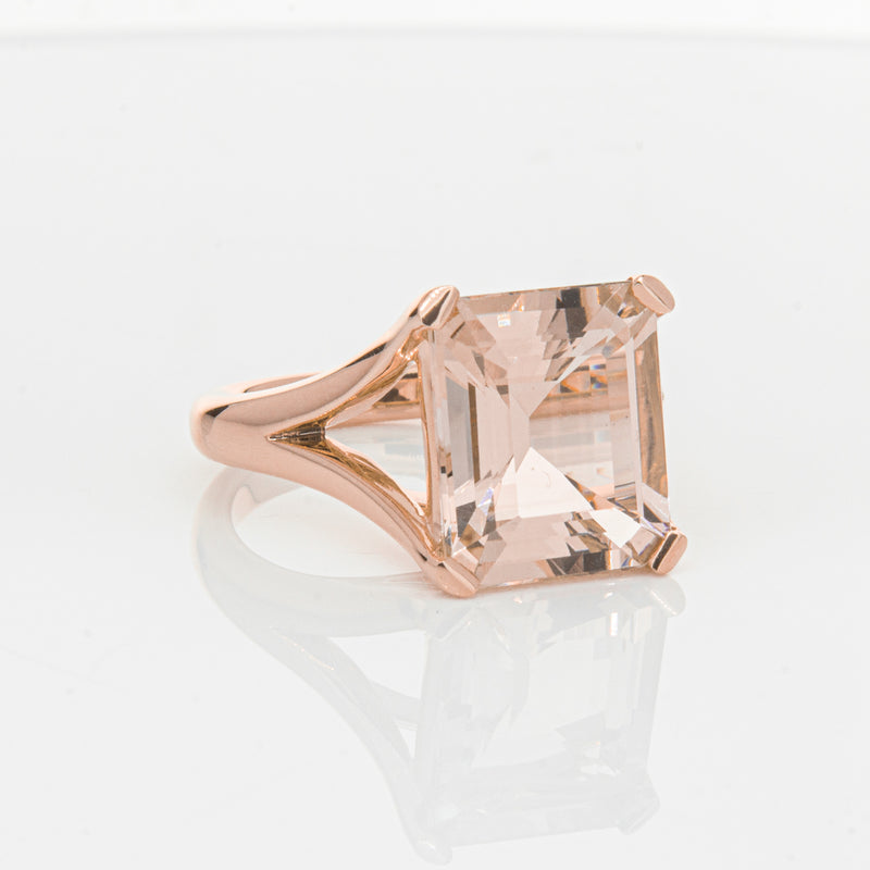 18ct Rose Gold 4.96ct Morganite Verona Ring-Ring-Walker & Hall