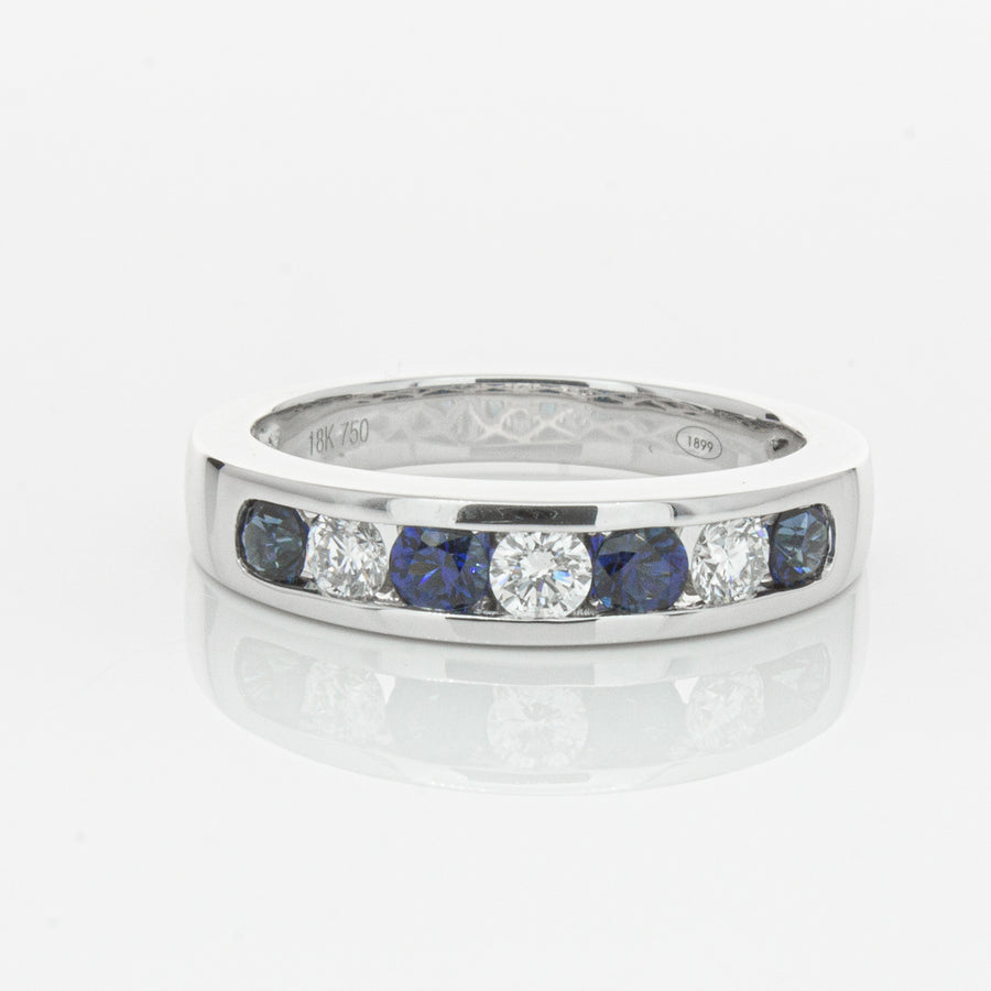 18ct White Gold .50ct Sapphire & Diamond Tigris Ring-Ring-Walker & Hall