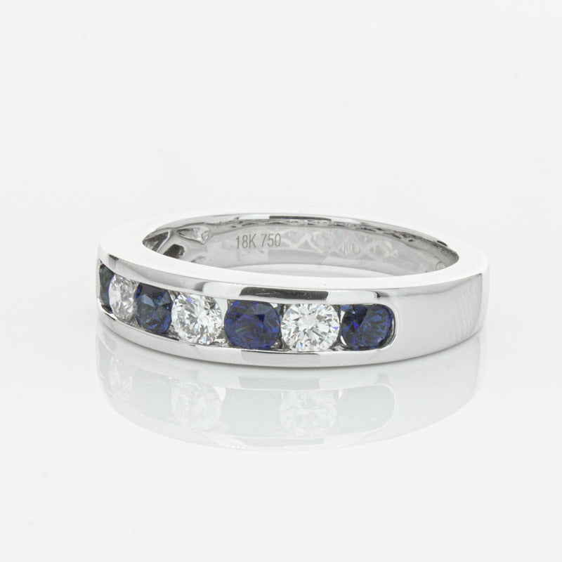 18ct White Gold .50ct Sapphire & Diamond Tigris Ring-Ring-Walker & Hall