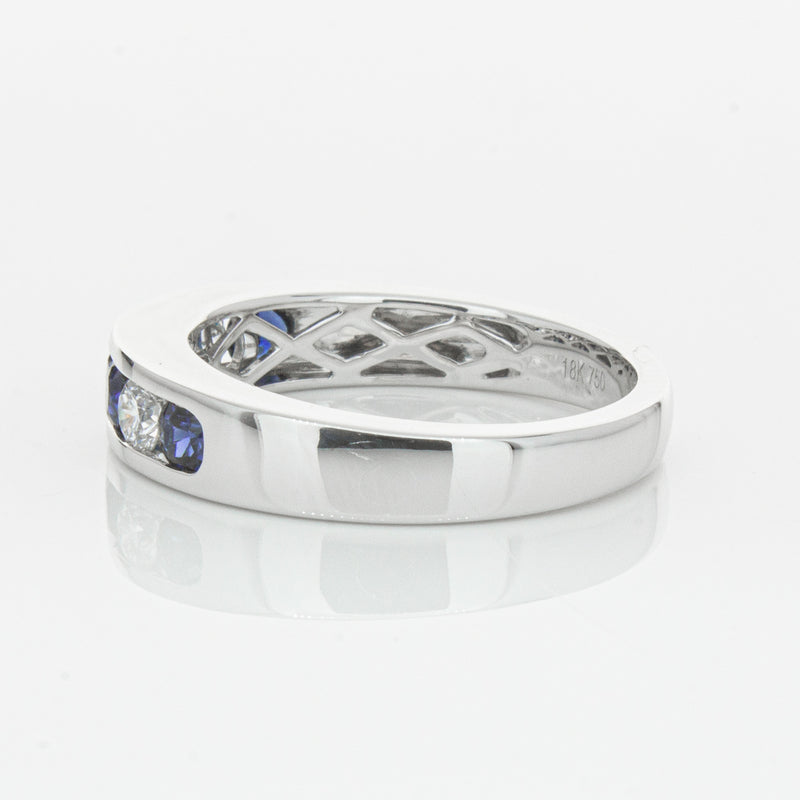 18ct White Gold .50ct Sapphire & Diamond Tigris Ring-Ring-Walker & Hall