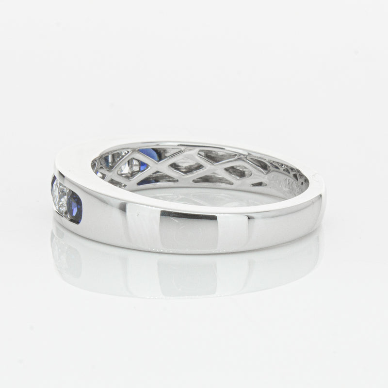 18ct White Gold .50ct Sapphire & Diamond Tigris Ring-Ring-Walker & Hall