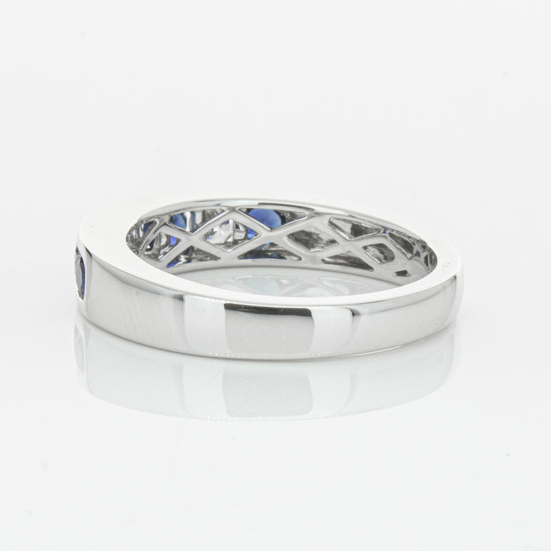 18ct White Gold .50ct Sapphire & Diamond Tigris Ring-Ring-Walker & Hall