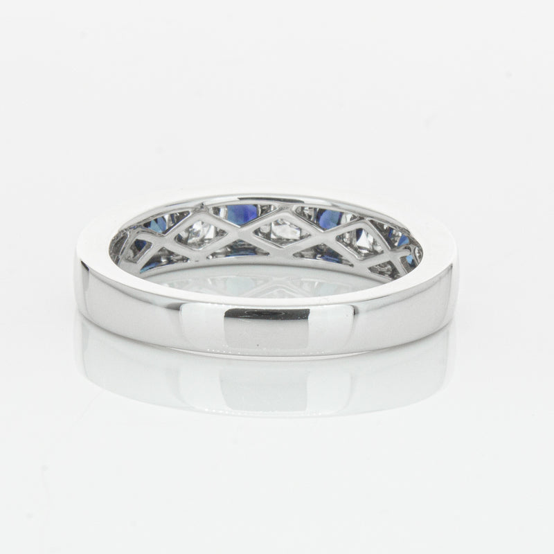 18ct White Gold .50ct Sapphire & Diamond Tigris Ring-Ring-Walker & Hall
