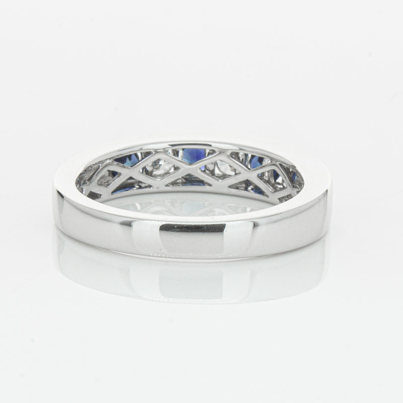 18ct White Gold .50ct Sapphire & Diamond Tigris Ring-Ring-Walker & Hall