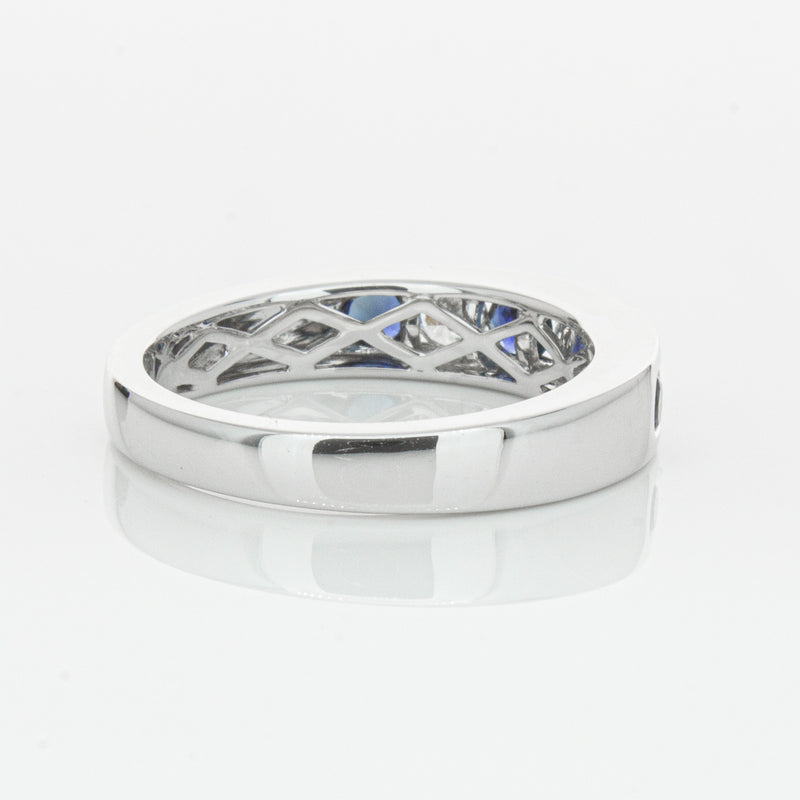 18ct White Gold .50ct Sapphire & Diamond Tigris Ring-Ring-Walker & Hall