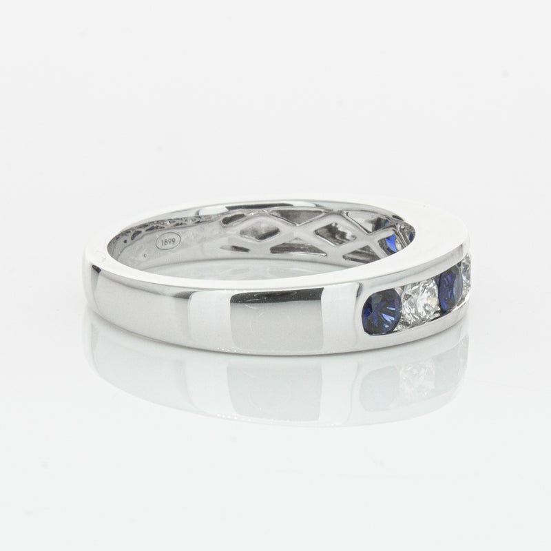 18ct White Gold .50ct Sapphire & Diamond Tigris Ring-Ring-Walker & Hall