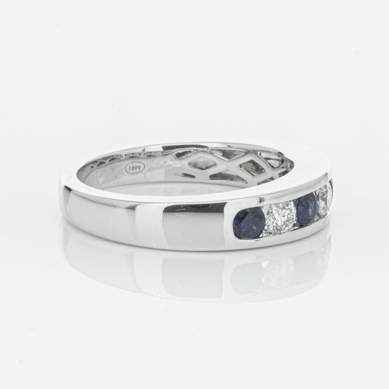 18ct White Gold .50ct Sapphire & Diamond Tigris Ring-Ring-Walker & Hall
