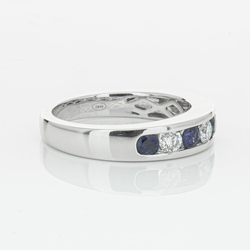 18ct White Gold .50ct Sapphire & Diamond Tigris Ring-Ring-Walker & Hall