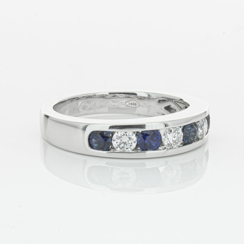 18ct White Gold .50ct Sapphire & Diamond Tigris Ring-Ring-Walker & Hall