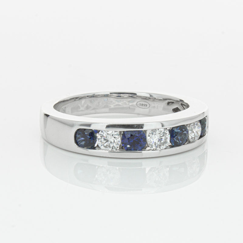 18ct White Gold .50ct Sapphire & Diamond Tigris Ring-Ring-Walker & Hall