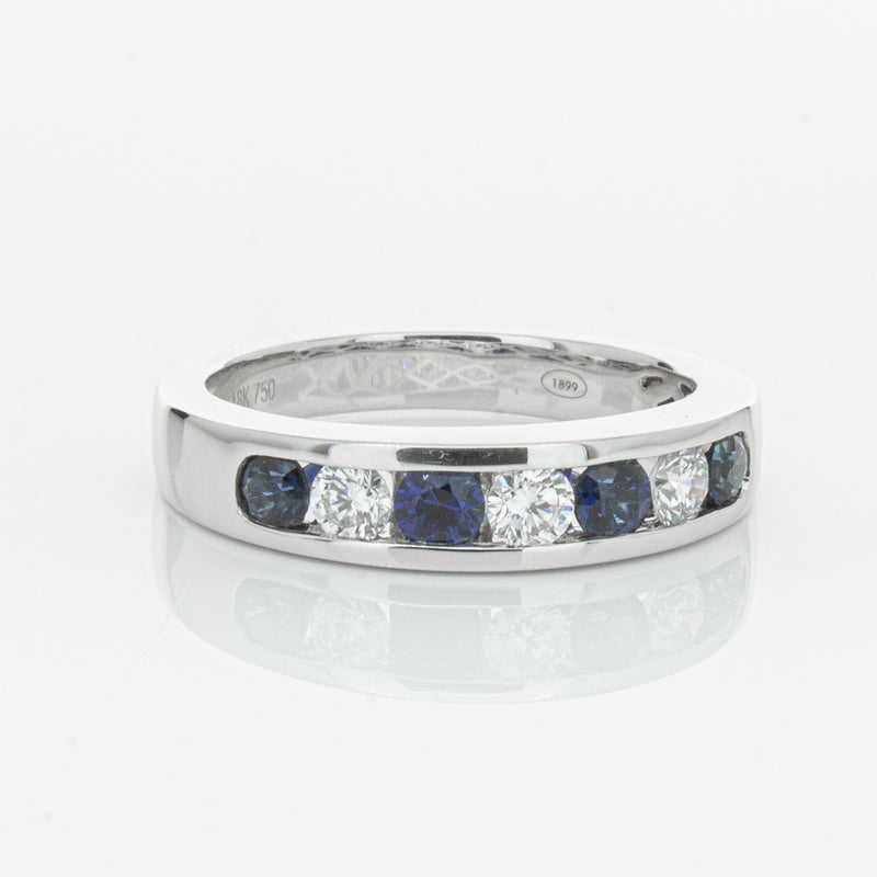 18ct White Gold .50ct Sapphire & Diamond Tigris Ring-Ring-Walker & Hall