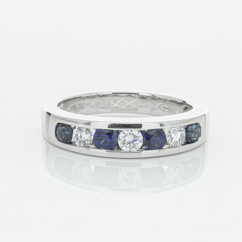 18ct White Gold .50ct Sapphire & Diamond Tigris Ring-Ring-Walker & Hall