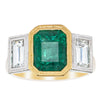18ct Yellow Gold Emerald & Diamond Ring-Ring-Walker & Hall