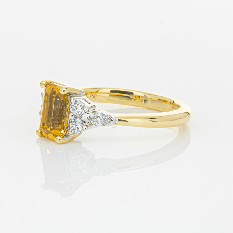 18ct Yellow Gold 1.40ct Golden Sapphire & Diamond Oriana Ring-Ring-Walker & Hall