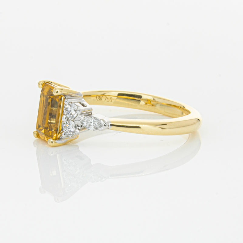 18ct Yellow Gold 1.40ct Golden Sapphire & Diamond Oriana Ring-Ring-Walker & Hall