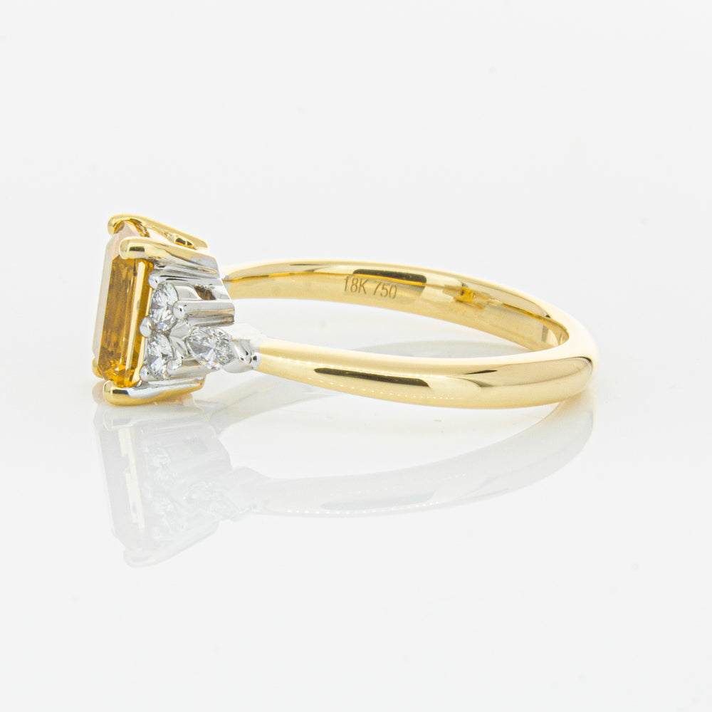 18ct Yellow Gold 1.40ct Golden Sapphire & Diamond Oriana Ring-Ring-Walker & Hall