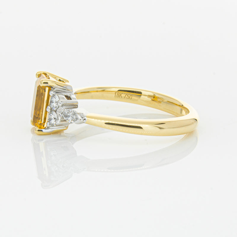 18ct Yellow Gold 1.40ct Golden Sapphire & Diamond Oriana Ring-Ring-Walker & Hall