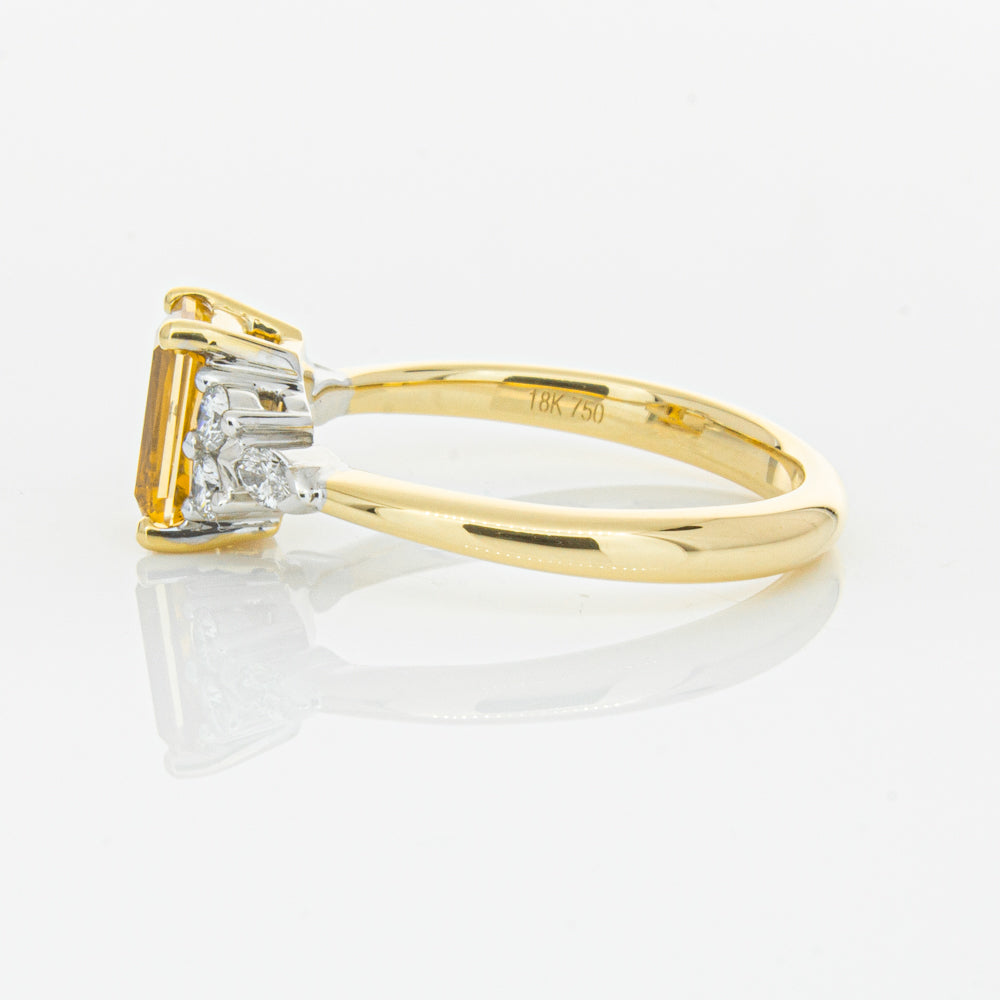 18ct Yellow Gold 1.40ct Golden Sapphire & Diamond Oriana Ring-Ring-Walker & Hall