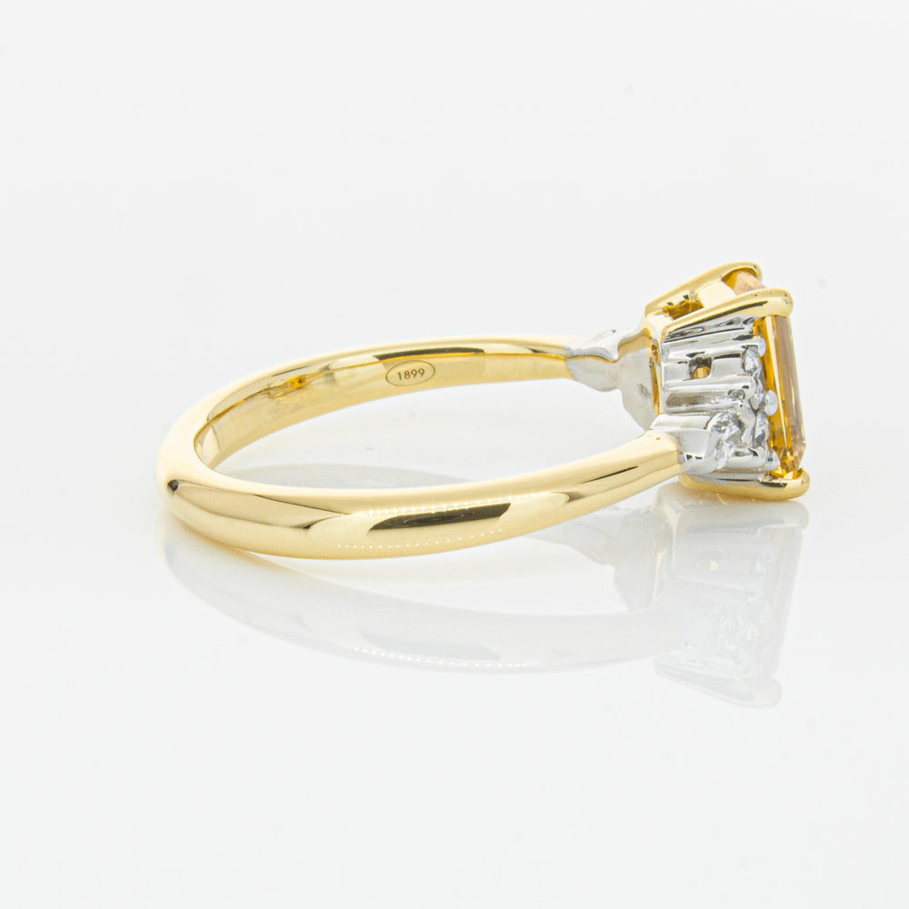 18ct Yellow Gold 1.40ct Golden Sapphire & Diamond Oriana Ring-Ring-Walker & Hall