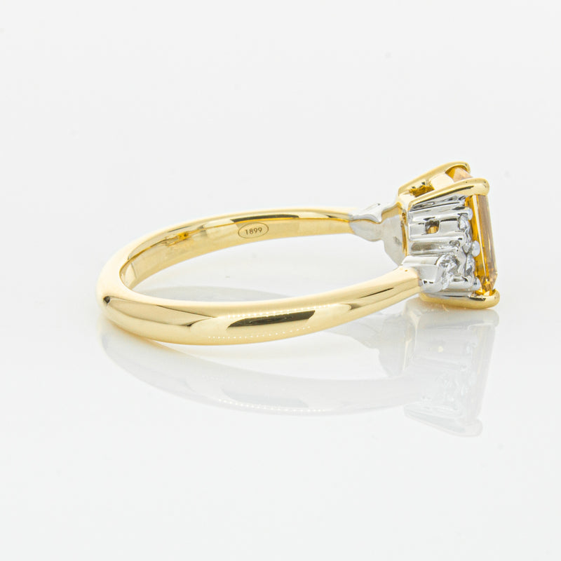 18ct Yellow Gold 1.40ct Golden Sapphire & Diamond Oriana Ring-Ring-Walker & Hall