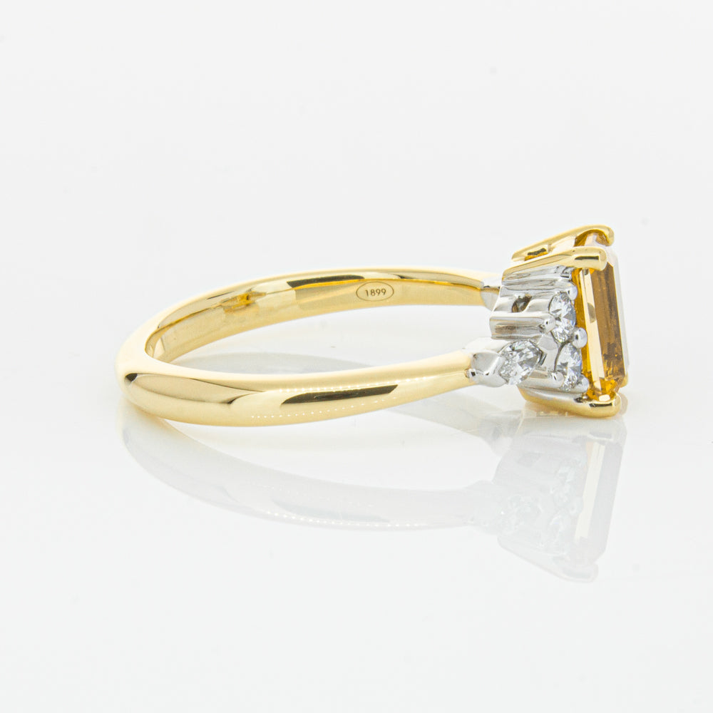 18ct Yellow Gold 1.40ct Golden Sapphire & Diamond Oriana Ring-Ring-Walker & Hall