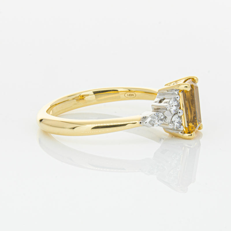 18ct Yellow Gold 1.40ct Golden Sapphire & Diamond Oriana Ring-Ring-Walker & Hall