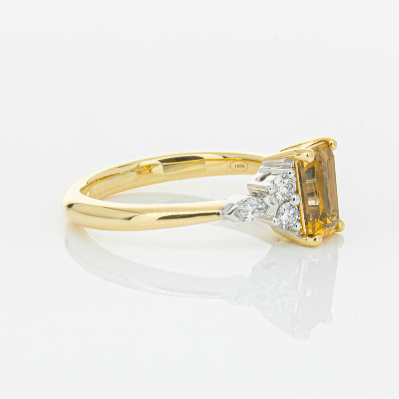 18ct Yellow Gold 1.40ct Golden Sapphire & Diamond Oriana Ring-Ring-Walker & Hall