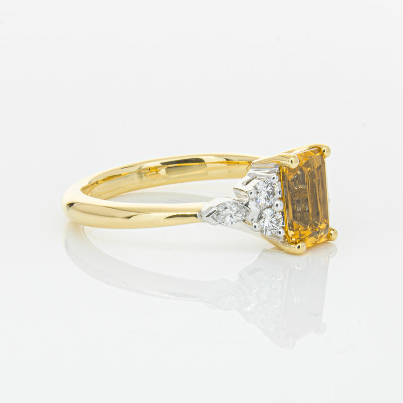 18ct Yellow Gold 1.40ct Golden Sapphire & Diamond Oriana Ring-Ring-Walker & Hall