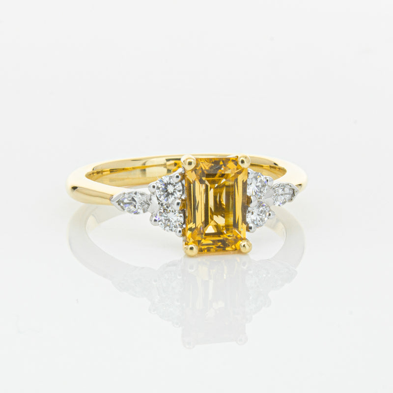 18ct Yellow Gold 1.40ct Golden Sapphire & Diamond Oriana Ring-Ring-Walker & Hall