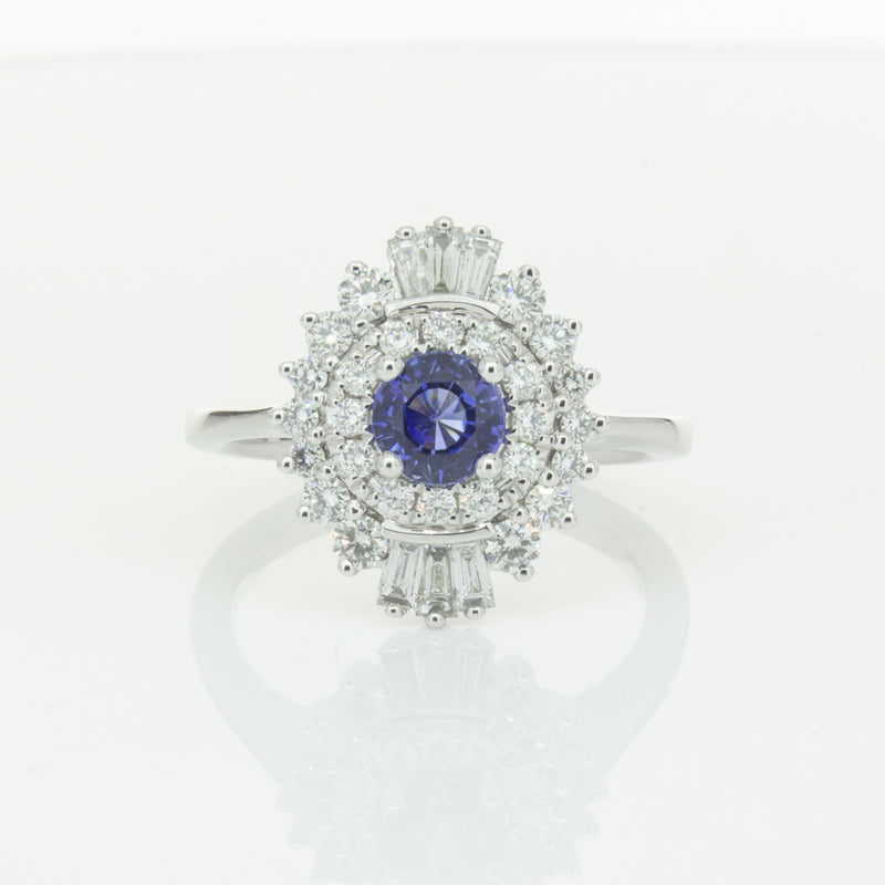 18ct White Gold .74ct Sapphire & Diamond Kira Ring-Ring-Walker & Hall