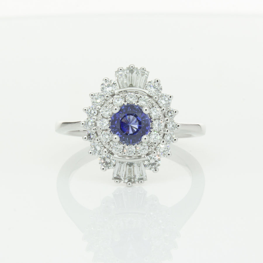 18ct White Gold .74ct Sapphire & Diamond Kira Ring-Ring-Walker & Hall