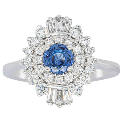 18ct White Gold .74ct Sapphire & Diamond Kira Ring-Ring-Walker & Hall