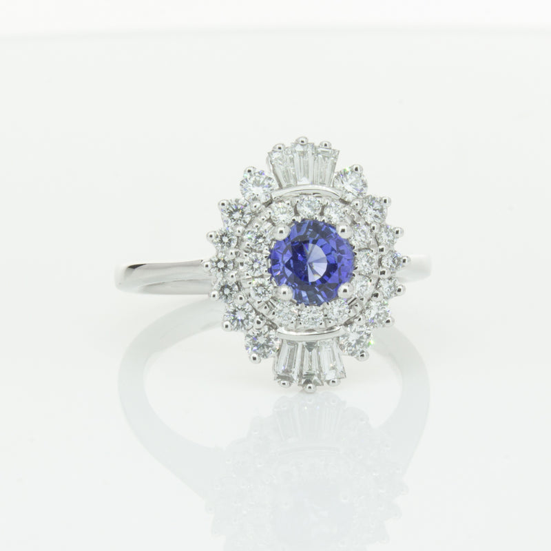 18ct White Gold .74ct Sapphire & Diamond Kira Ring-Ring-Walker & Hall