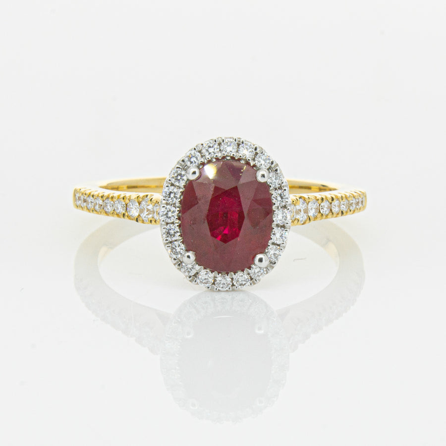 18ct Yellow Gold 1.51ct Ruby & Diamond Sierra Ring-Ring-Walker & Hall