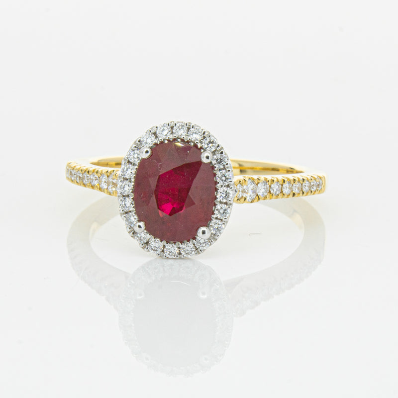 18ct Yellow Gold 1.51ct Ruby & Diamond Sierra Ring-Ring-Walker & Hall