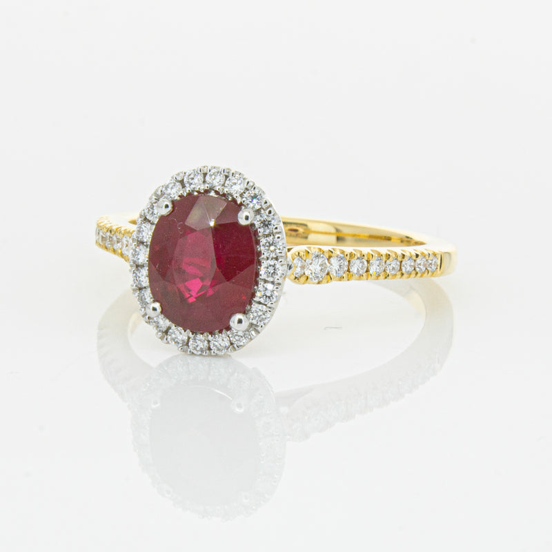 18ct Yellow Gold 1.51ct Ruby & Diamond Sierra Ring-Ring-Walker & Hall