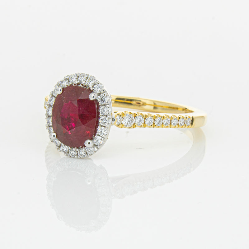 18ct Yellow Gold 1.51ct Ruby & Diamond Sierra Ring-Ring-Walker & Hall