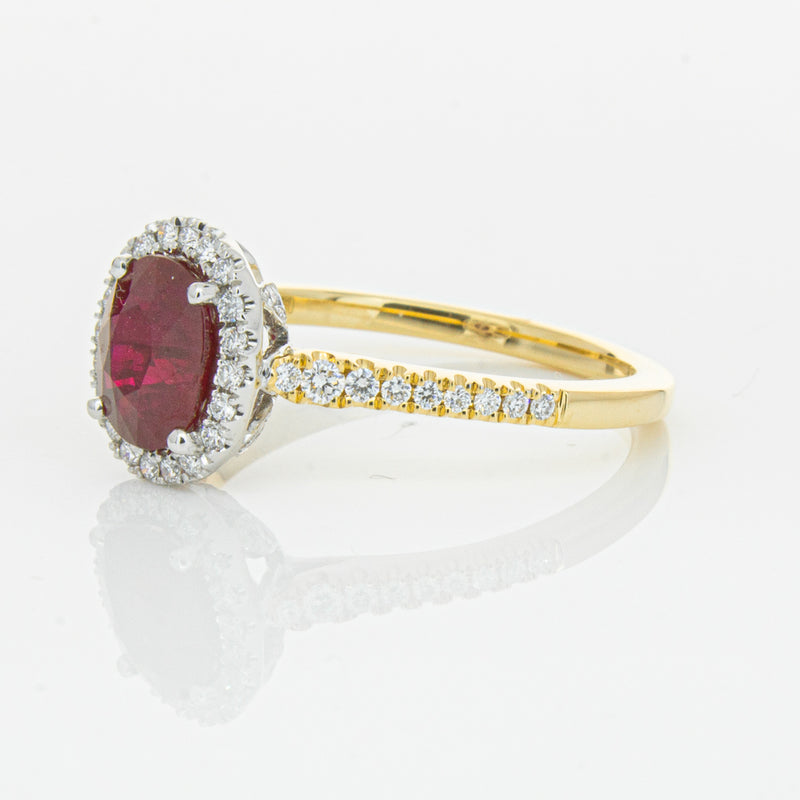 18ct Yellow Gold 1.51ct Ruby & Diamond Sierra Ring-Ring-Walker & Hall