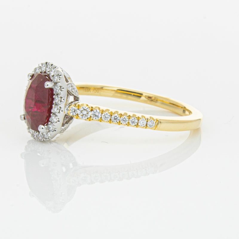 18ct Yellow Gold 1.51ct Ruby & Diamond Sierra Ring-Ring-Walker & Hall