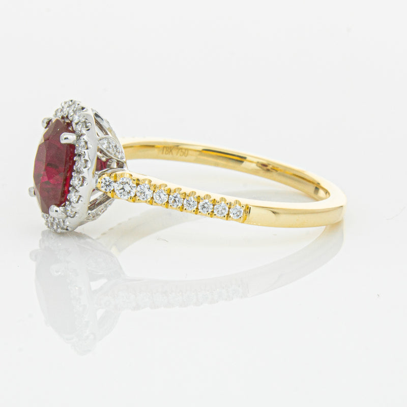 18ct Yellow Gold 1.51ct Ruby & Diamond Sierra Ring-Ring-Walker & Hall