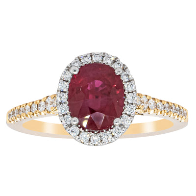 18ct Yellow Gold 1.51ct Ruby & Diamond Sierra Ring-Ring-Walker & Hall